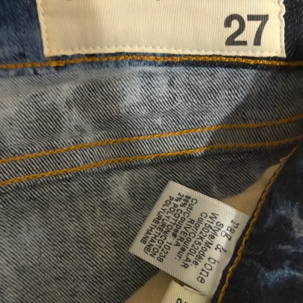 Rag & Bone Indigo and White Denim 27w skinny - Picture 3 of 4